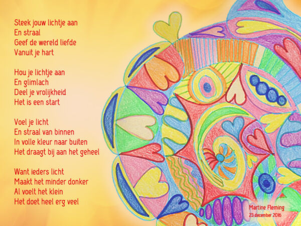Gedicht 'Steek jouw lichtje aan' Martine Fleming