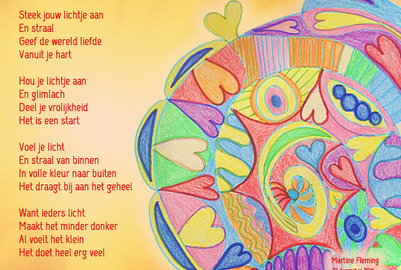 Gedicht 'Steek jouw lichtje aan' Martine Fleming